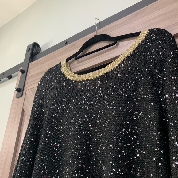 Black Sequined Sweater - Picture 3 of 5